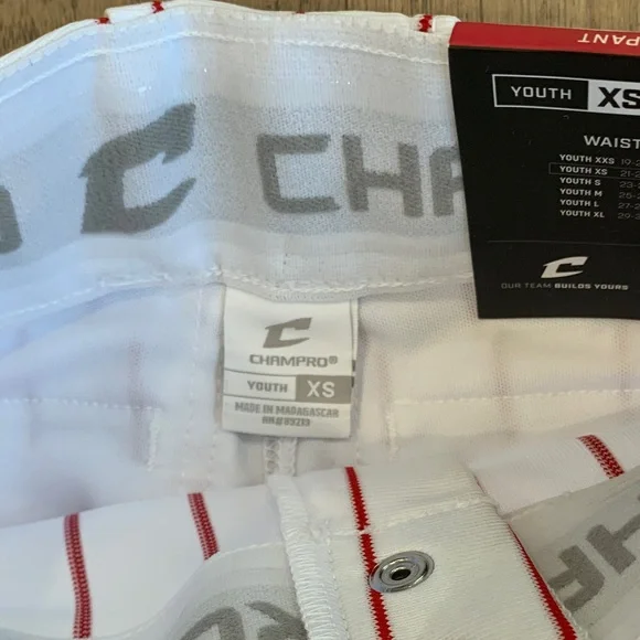 NWT Champro Sports Triple Crown Open Bottom Baseball Pants Pinstripes Size XS - Picture 2 of 5